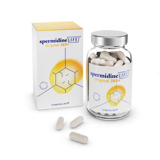 spermidineLIFE® Original+ packshot with bottle