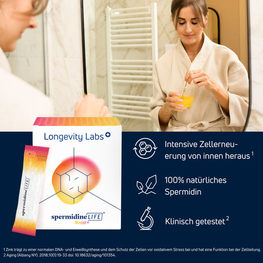 Eigenschaften von spermidineLIFE Boost+ Nahrungsergänzungsmittel