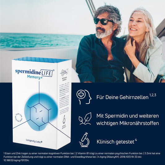 Eigenschaften von spermidineLIFE Memory+ Nahrungsergänzungsmittel