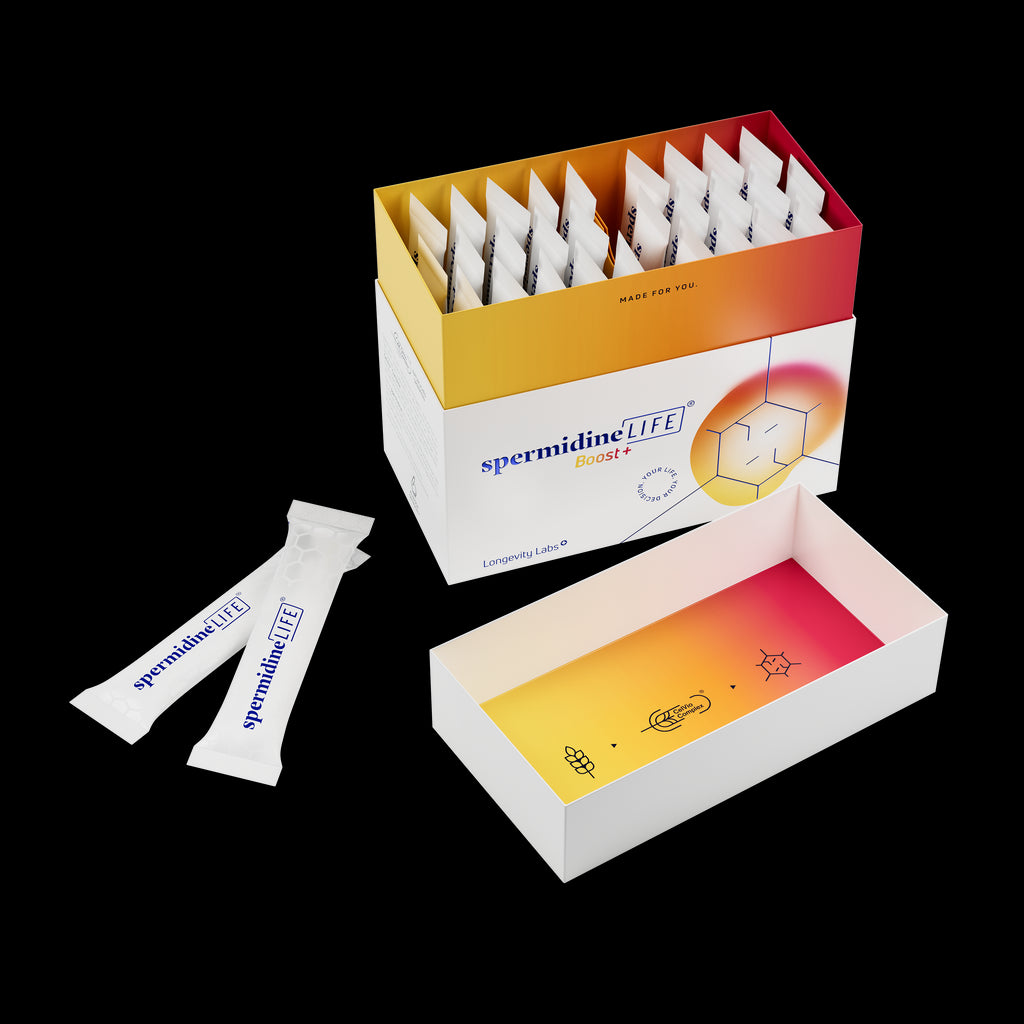 spermidineLIFE® Boost+ open packaging with sachet